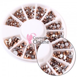 Carusel 3D pentru unghii C085 cu strasuri din Cristale Rose Metalic 400 buc 1,5-5mm